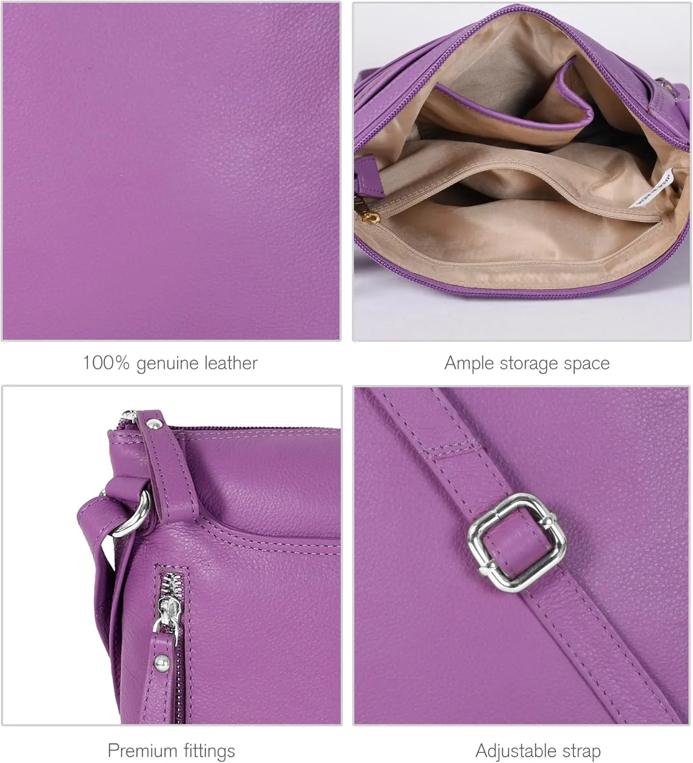 Leather Crossbody Bags for Women - Ladies Sling Handbags - Medium Cross body Purses Handbags - Purses For Women