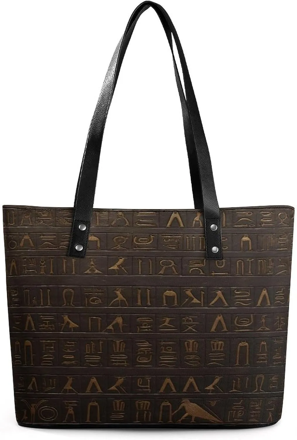 Leather Purse For Women Elegance Egyptian Hieroglyph Printing Tote Bag Pu Purses Handbags For Work Travel Casual Use