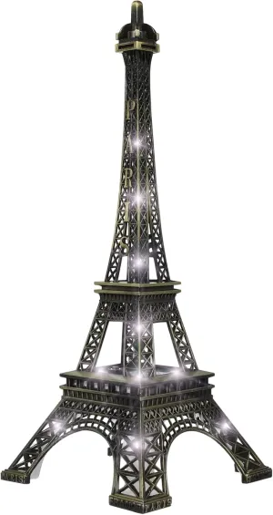 LED Eiffel Tower Lamp, 10inch Romance Eiffel Tower, LED Light Up Eiffel Tower Nightlight （Powered by 3 AA Batteries, Not Included