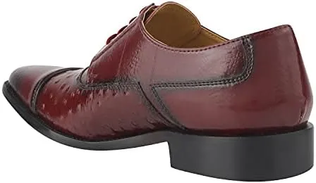LIBERTYZENO Mens Plain & Animal Print Leather Adults Formal Lace Up Dress Shoes for Easter Gift