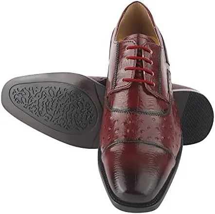 LIBERTYZENO Mens Plain & Animal Print Leather Adults Formal Lace Up Dress Shoes for Easter Gift