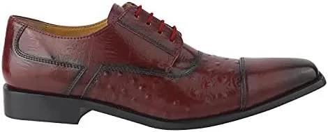LIBERTYZENO Mens Plain & Animal Print Leather Adults Formal Lace Up Dress Shoes for Easter Gift