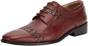 LIBERTYZENO Mens Plain & Animal Print Leather Adults Formal Lace Up Dress Shoes for Prom Graduation
