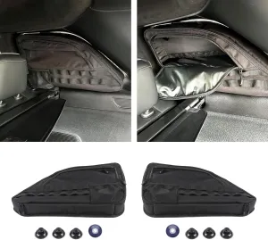 Linskip Rear Side Window Storage Bag Compatible with 5th gen 2022-2024 Jeep Grand Cherokee TWO ROW, for Jeep Grand Cherokee Trunk Organizer Storage Bag(Black, Pair)