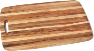 Lipper International 7221 Teak Wood Oversized Cutting and Serving Board with Handle for Vegetables, Cheeses, Meats or Snacks, 21" x 14" x 3/4"