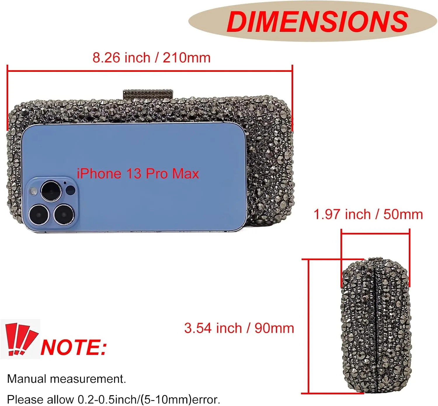 Long Rhinestone Box Evening Bag Women Formal Gathering Party Crystal Clutch Bridal Purse