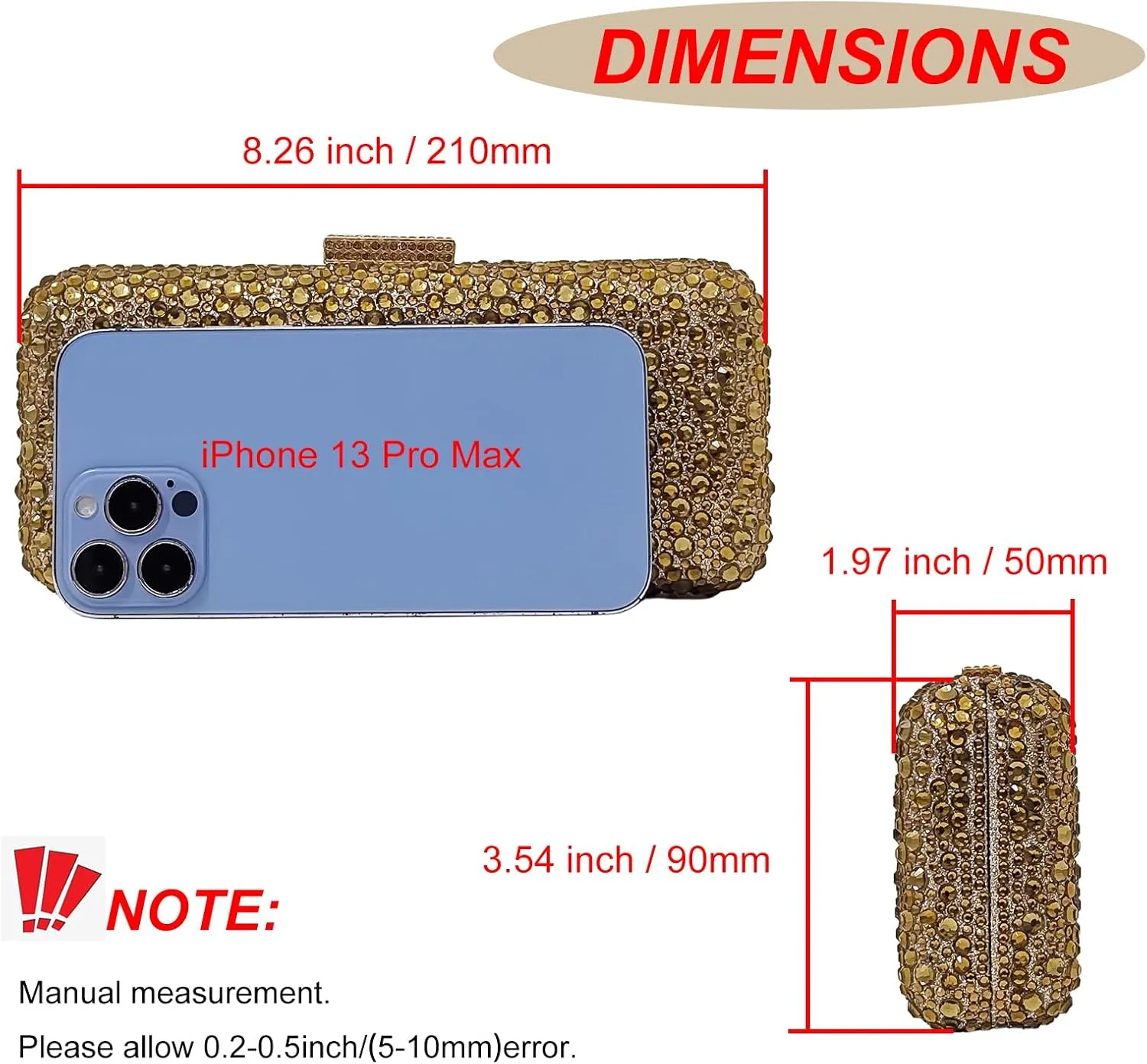 Long Rhinestone Box Evening Bag Women Formal Gathering Party Crystal Clutch Bridal Purse