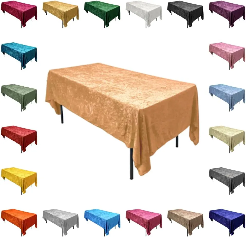 Lush Panne Velvet Tablecloth - 60 x 102 Inch Rectangular Table Cover | Great for Buffet Table, Parties, Holiday Dinner, Wedding & Baby Shower - Fuchsia