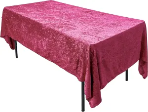 Lush Panne Velvet Tablecloth - 60 x 102 Inch Rectangular Table Cover | Great for Buffet Table, Parties, Holiday Dinner, Wedding & Baby Shower - Fuchsia