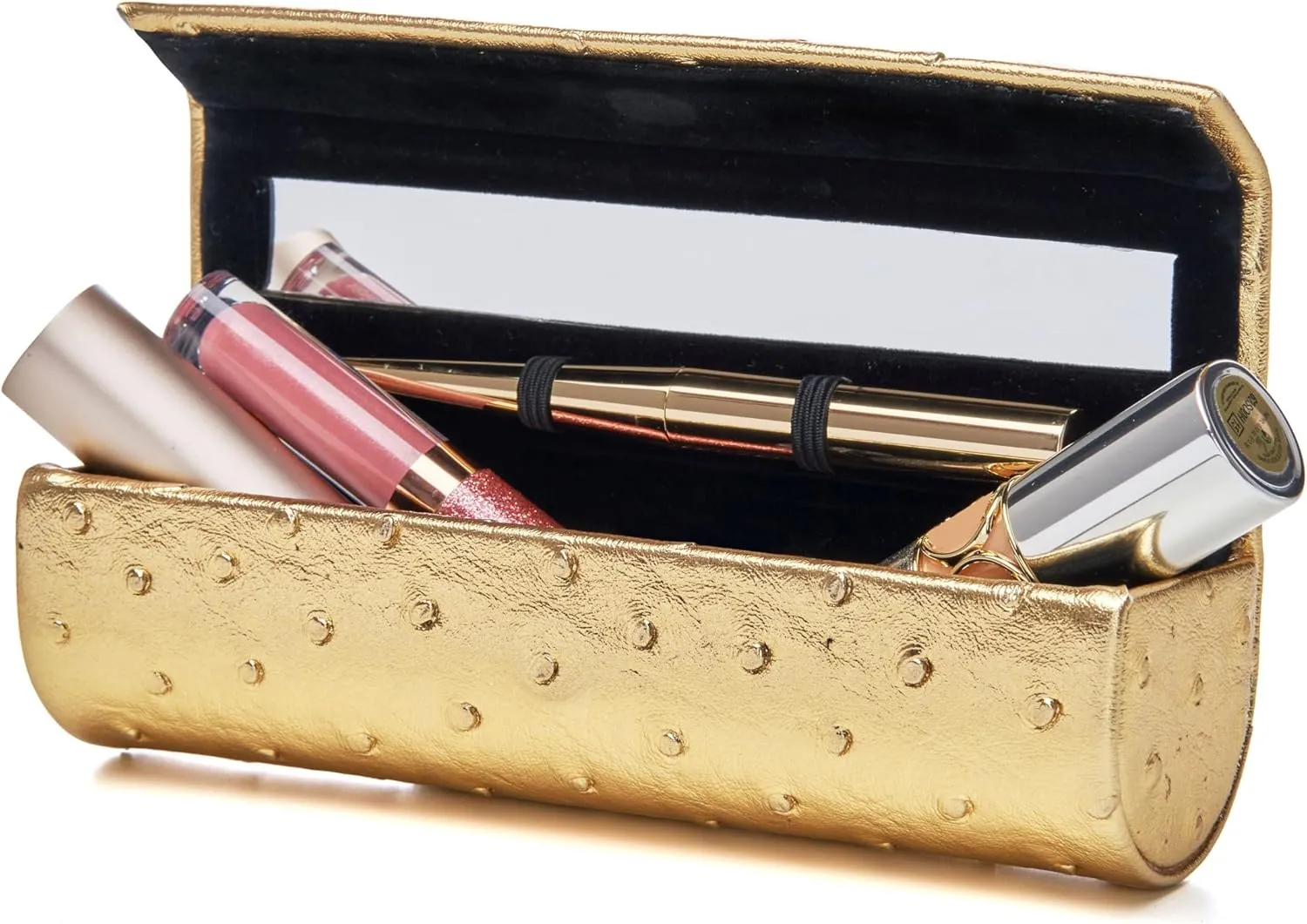 Luxury Lipstick Case with Mirror | Makeup Case for Lipsticks, Gloss, Liners, and Touch-Up Essentials | Portable Beauty Holder & Travel Compact with Gift Box by SUSAN FARIS