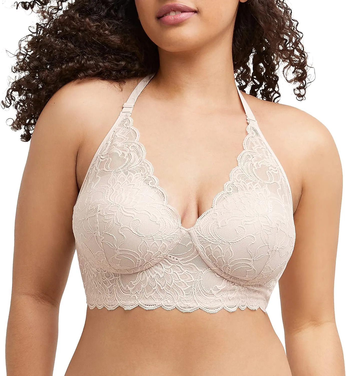 Maidenform Women's Wireless Bralette, Pure Comfort Lace Longline Bra, Convertible Bra for Women