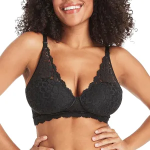 Maidenform Women's Wireless Bralette, Pure Comfort Lace Longline Bra, Convertible Bra for Women
