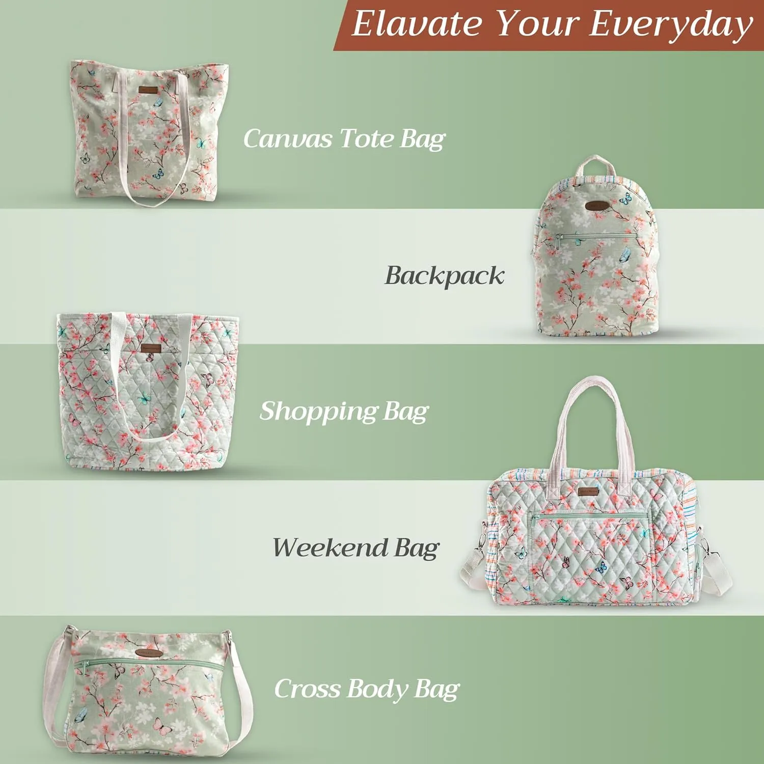 Maison d' Hermine Hand Bag Cotton Adjustable Shoulder Strap Cross Body Bag Tote purse with Zippered & Slip Pockets
