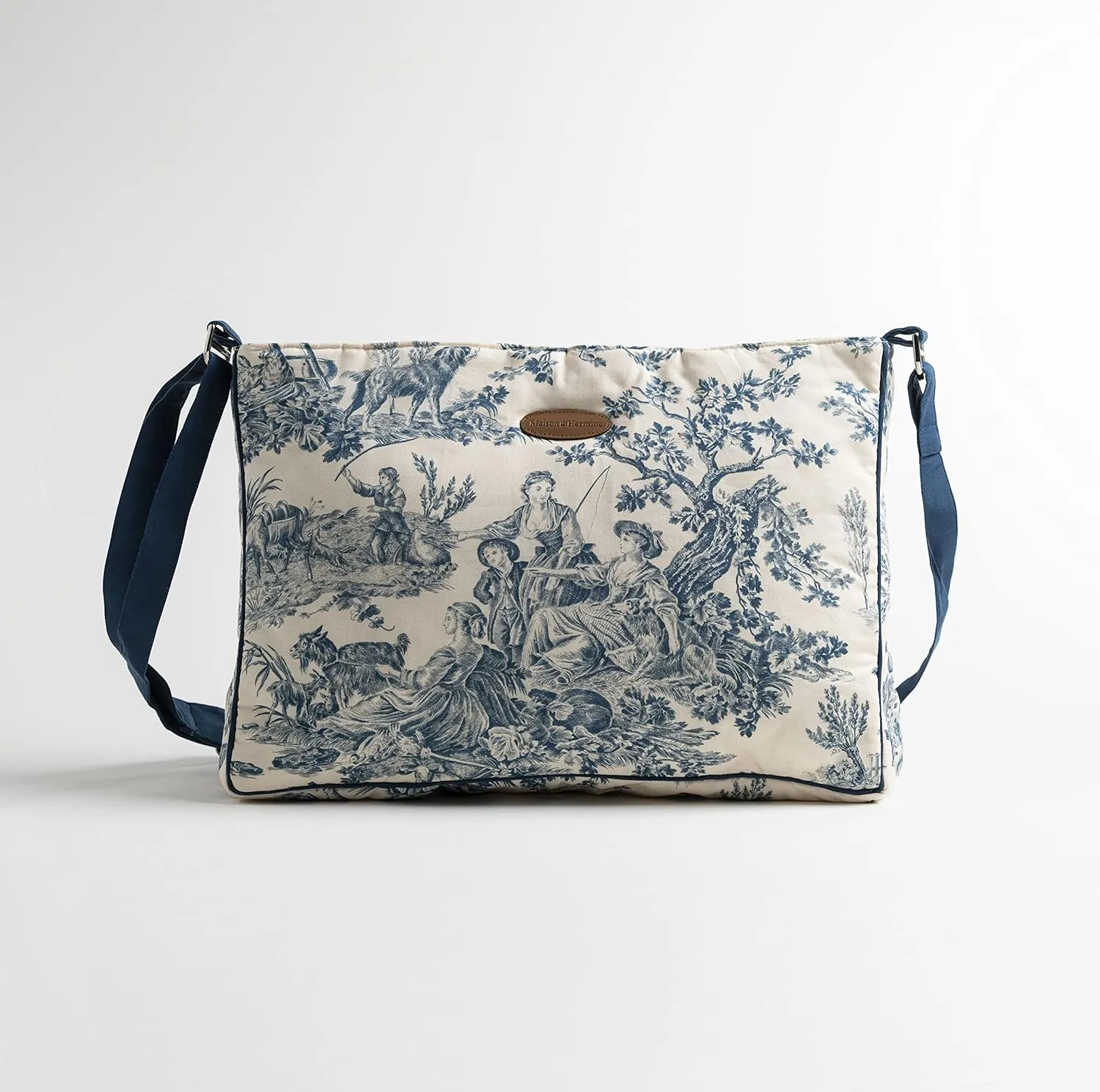 Maison d' Hermine Hand Bag Cotton Adjustable Shoulder Strap Cross Body Bag Tote purse with Zippered & Slip Pockets