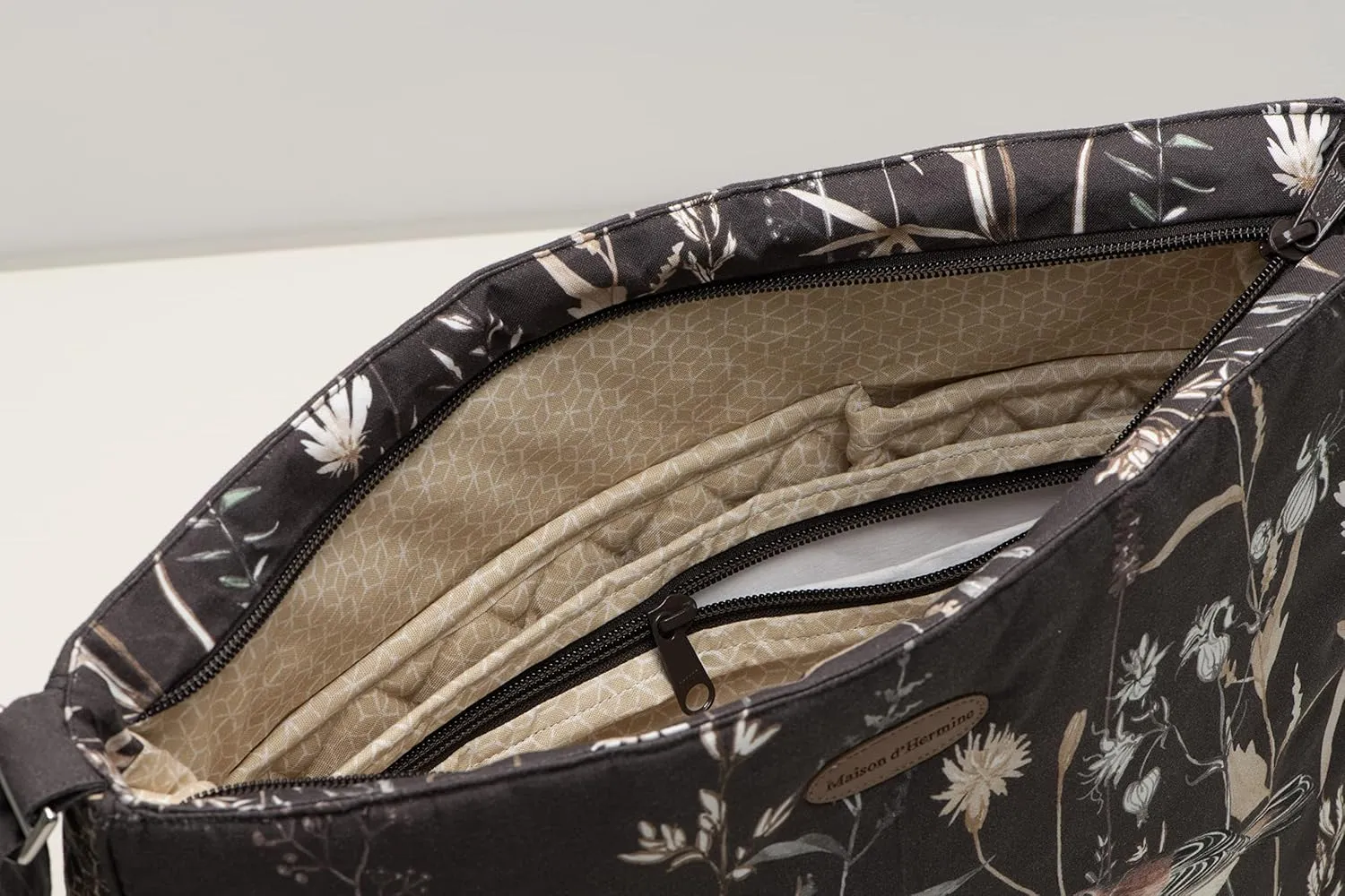 Maison d' Hermine Hand Bag Cotton Adjustable Shoulder Strap Cross Body Bag Tote purse with Zippered & Slip Pockets