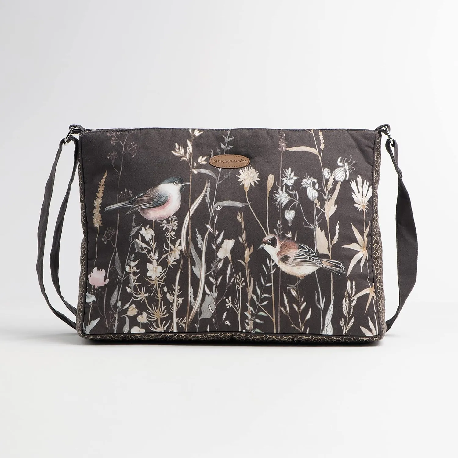 Maison d' Hermine Hand Bag Cotton Adjustable Shoulder Strap Cross Body Bag Tote purse with Zippered & Slip Pockets