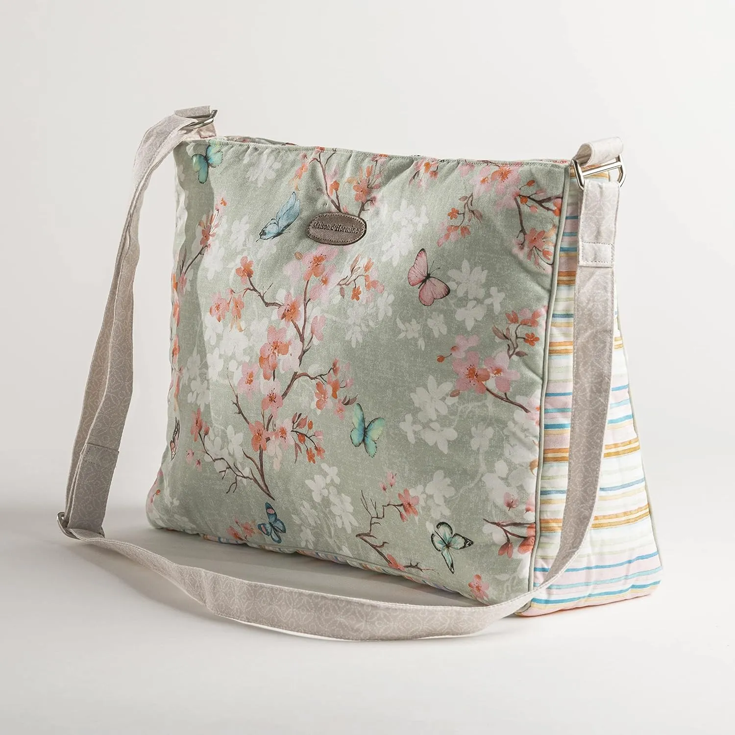 Maison d' Hermine Hand Bag Cotton Adjustable Shoulder Strap Cross Body Bag Tote purse with Zippered & Slip Pockets