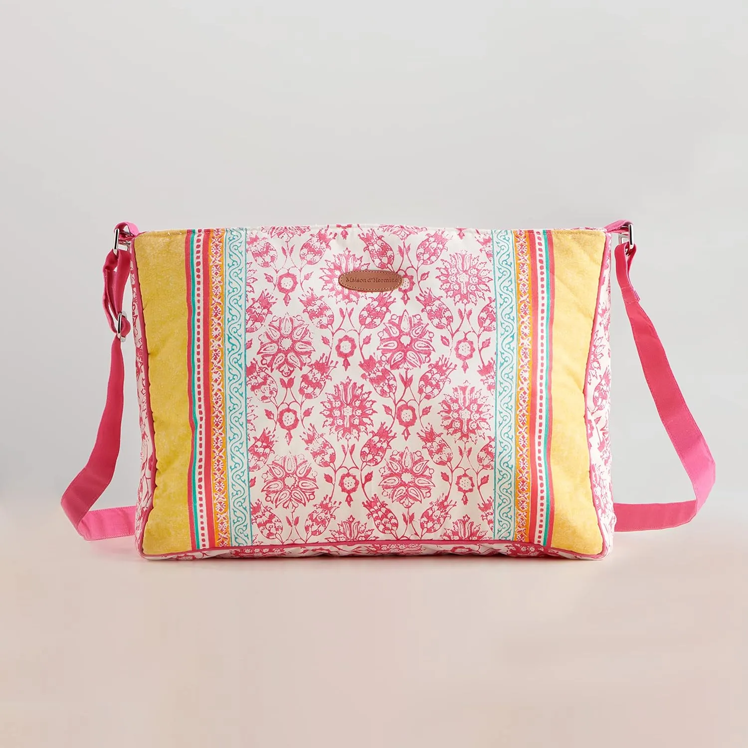 Maison d' Hermine Hand Bag Cotton Adjustable Shoulder Strap Cross Body Bag Tote purse with Zippered & Slip Pockets