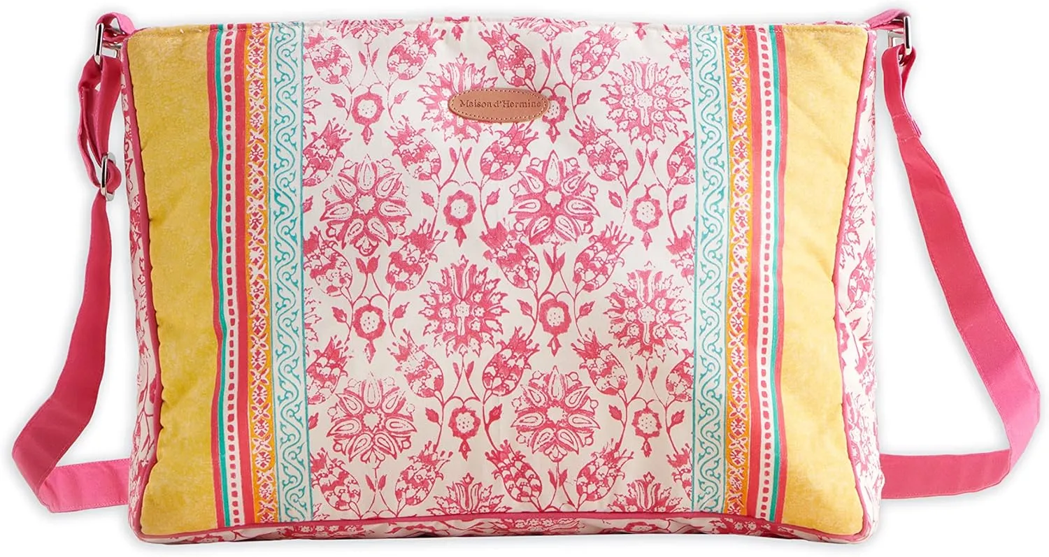 Maison d' Hermine Hand Bag Cotton Adjustable Shoulder Strap Cross Body Bag Tote purse with Zippered & Slip Pockets