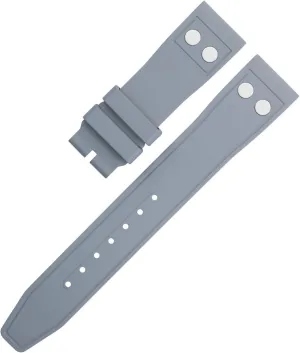 Malyda For IWC Big Pilot Mark Portugieser Soft Strap Wristband 20mm 21mm 22mm Nature Fluororubber FKM Rubber With Rivet Watchband (Gray,22MM)