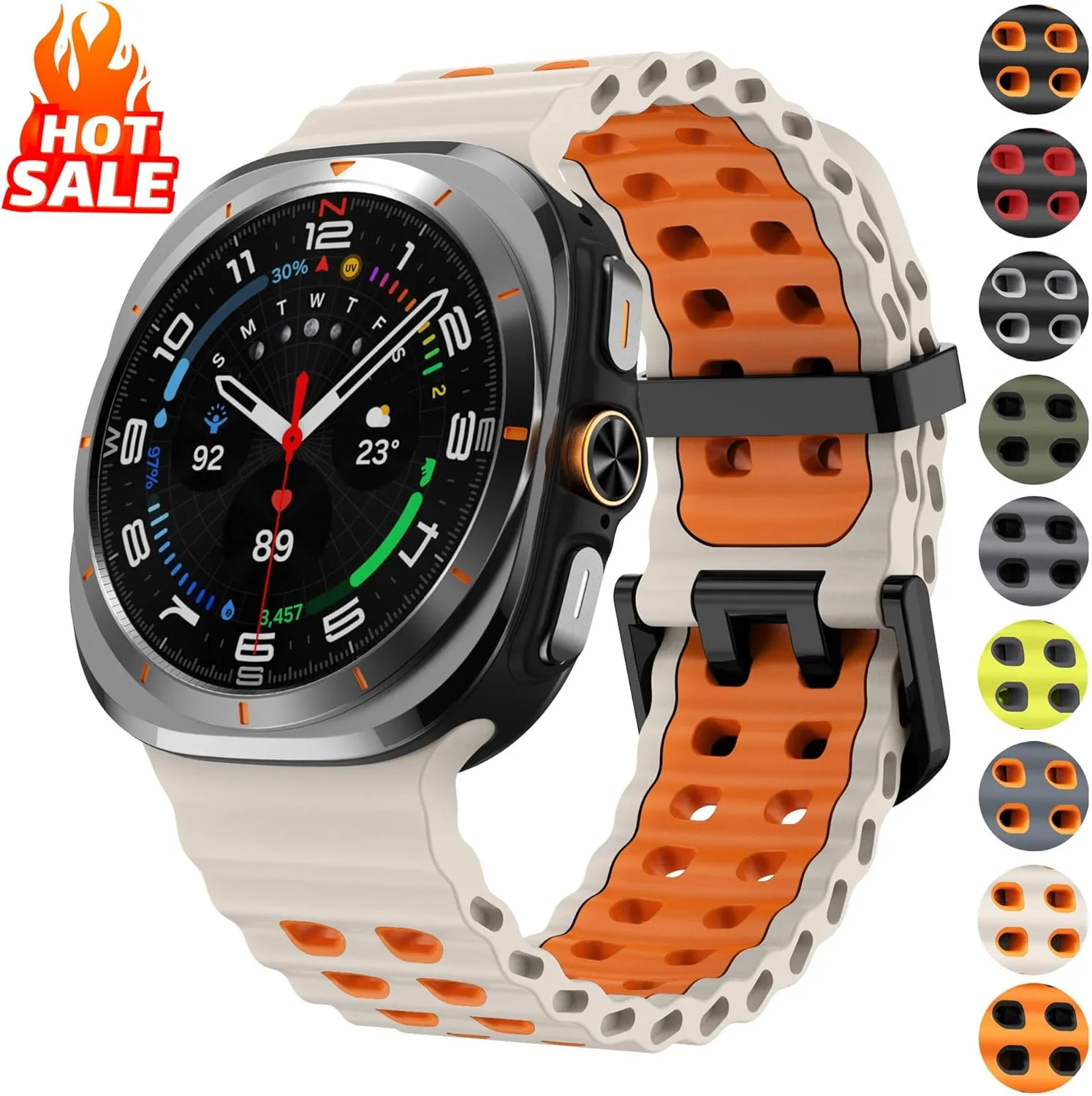Marine Band For Samsung Galaxy Watch Ultra Strap 47mm Accessories Sport silicone correa Bracelet For Galaxy Watch7 ultra 47 mm Strap