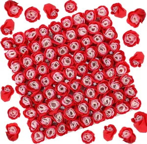 Marsrut 81PCS Soap Flower, Roses Rosas Floral Shaped Scented Bath Body Shower Petals Bouquet Flores De Jabon for Her, Valentine's Day, Wedding, Birthday, Mothers Day, Party Favor Gift Idea (Pink Red)