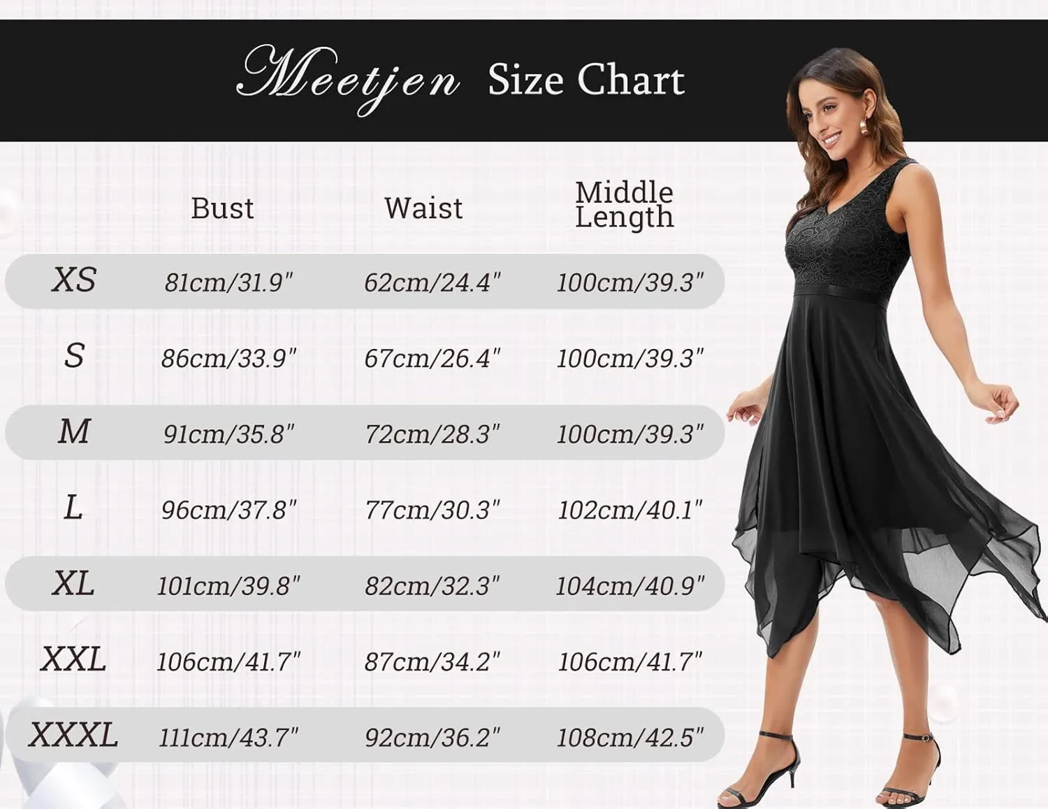 Meetjen Women's Lace Cocktail Party Dress 2025 Handkerchief Hem Bridesmaid Prom Formal Dresses for Wedding Guest