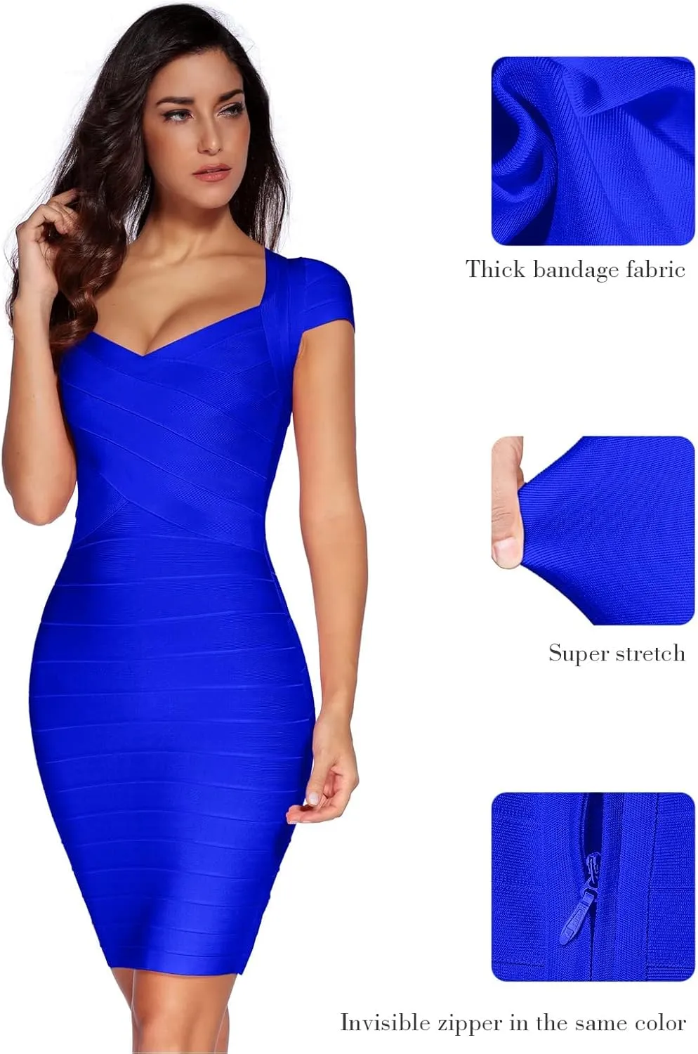 meilun Sexy Backless Lace-up Short Prom Homecoming Dress Short Sleeve Bodycon Cocktail Party Club Dress
