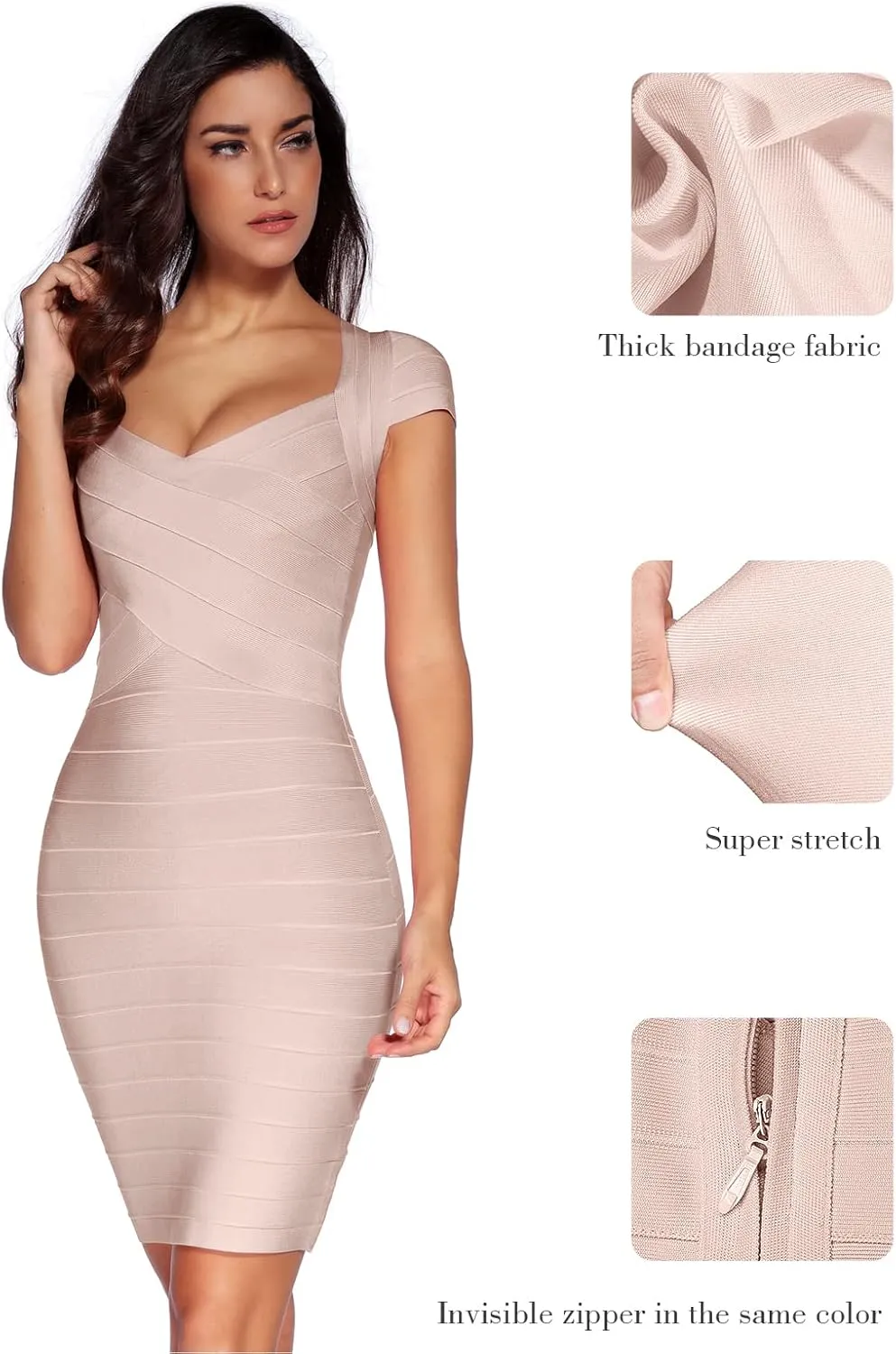 meilun Sexy Backless Lace-up Short Prom Homecoming Dress Short Sleeve Bodycon Cocktail Party Club Dress