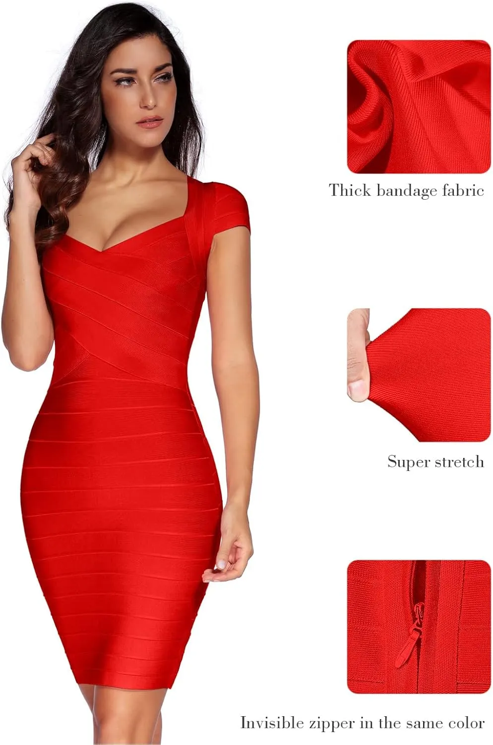 meilun Sexy Backless Lace-up Short Prom Homecoming Dress Short Sleeve Bodycon Cocktail Party Club Dress