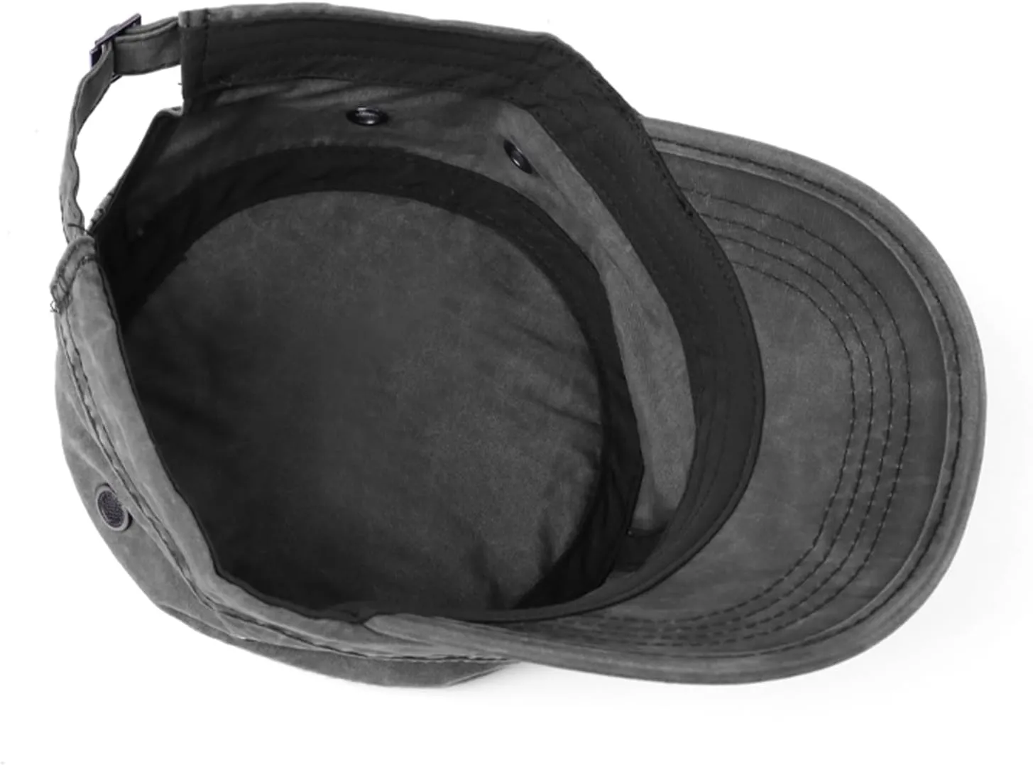 meioro Washed Cotton Military Caps Unisex Adjustable Cadet Army Cap Classic Vintage Captain Hat Flat Top Cap