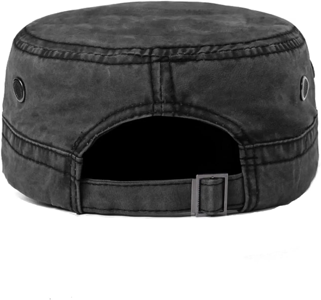 meioro Washed Cotton Military Caps Unisex Adjustable Cadet Army Cap Classic Vintage Captain Hat Flat Top Cap