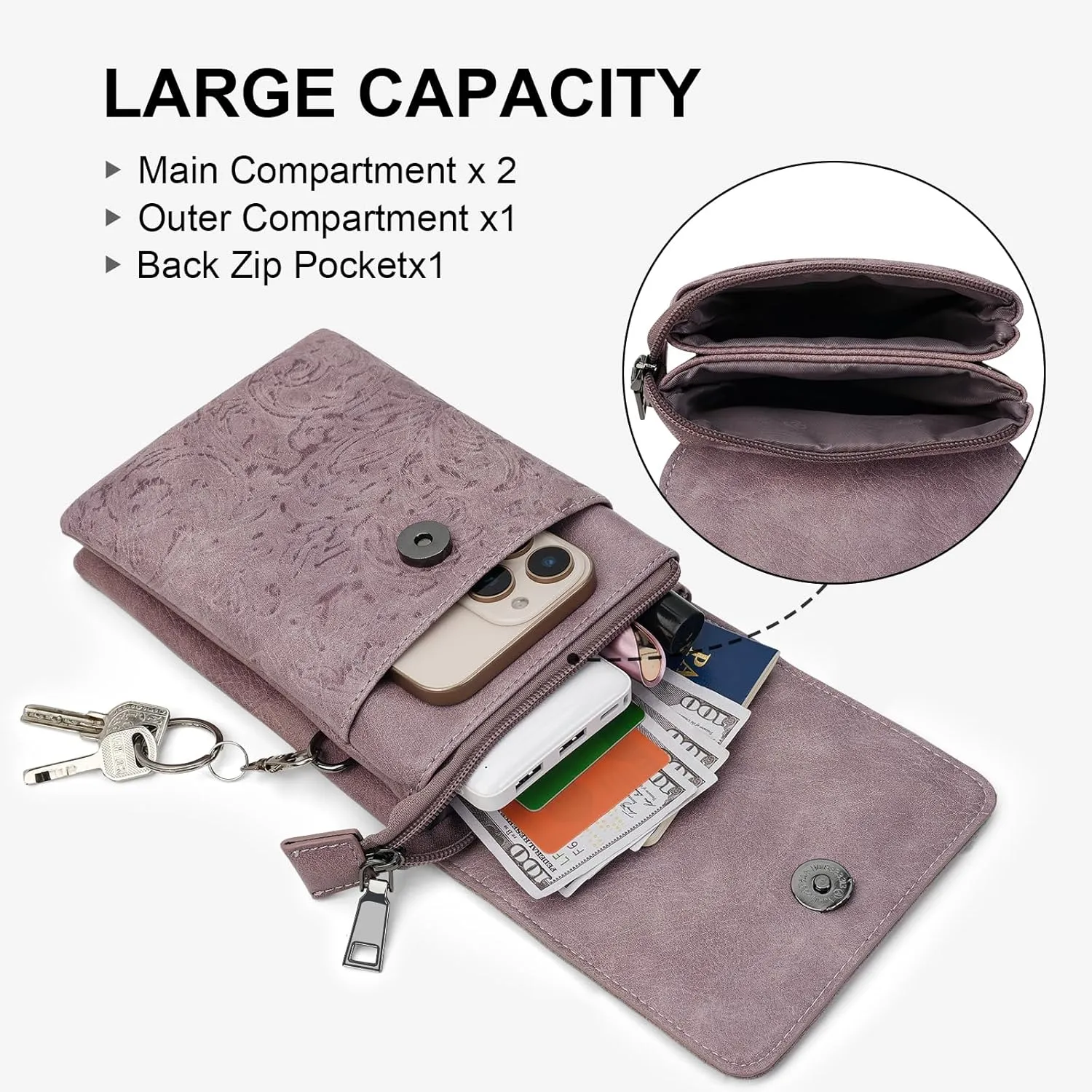 MEITRUE Crossbody Bags for Women Trendy, Leather Crossbody purse with Adjustable Strap, Women's Crossbody Shoulder Handbags