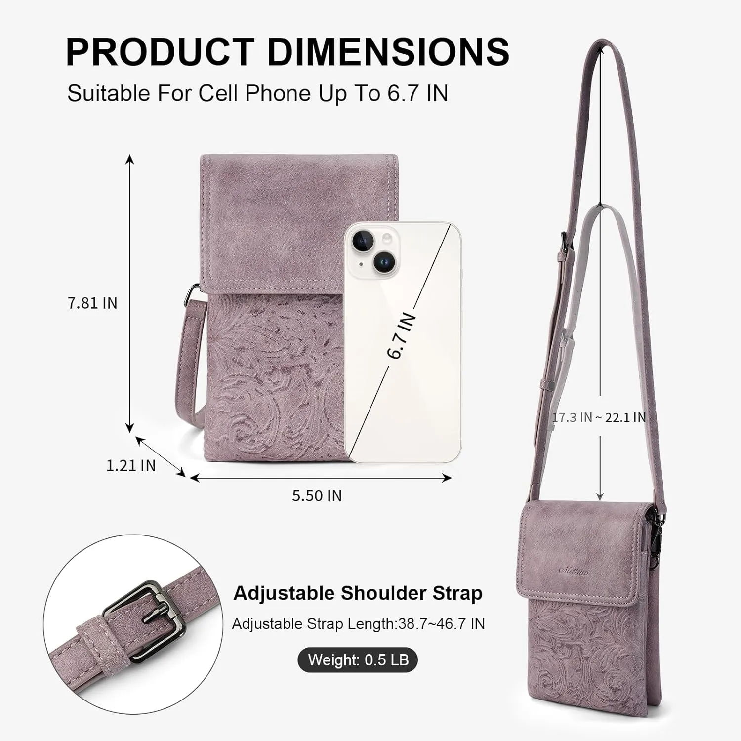 MEITRUE Crossbody Bags for Women Trendy, Leather Crossbody purse with Adjustable Strap, Women's Crossbody Shoulder Handbags