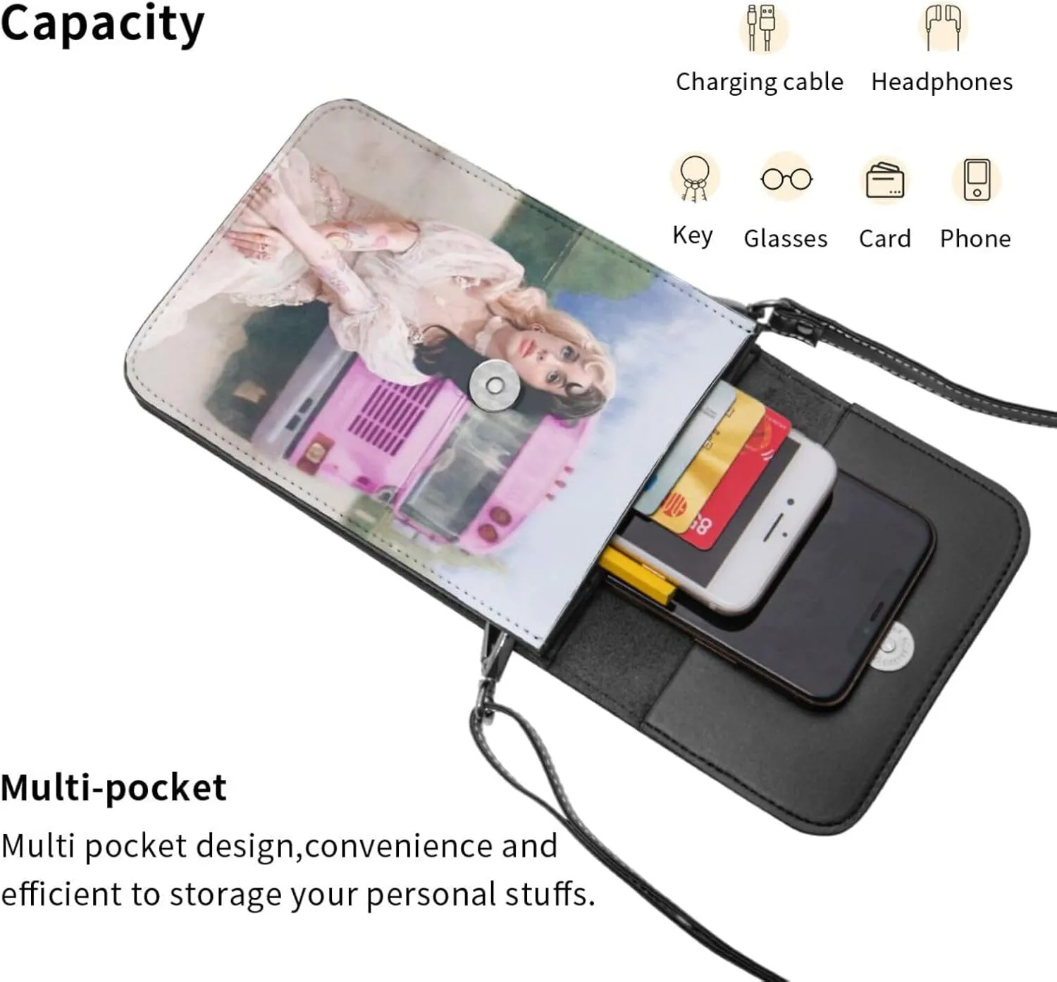 Mela-Nie Martinez Cell Phone Purse Crossbody Bag For Outdoor Travel Sports Camping Hiking Shoulder Bags