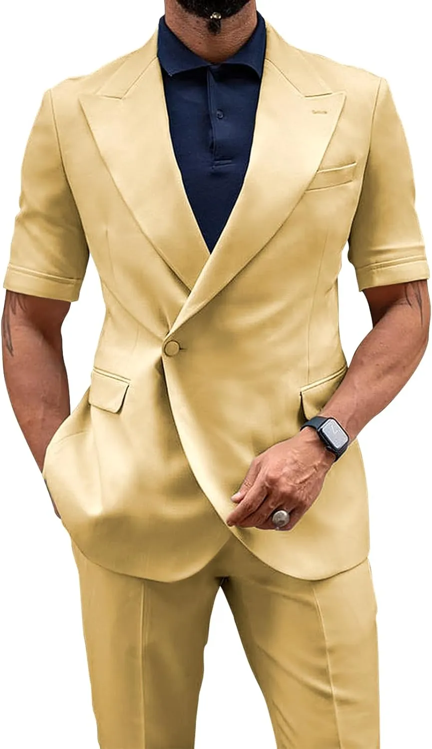 Men 2 Piece Suit Slim Fit Suits for Men Wedding Prom Business Casual