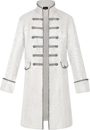 Mens Steampunk Vintage Tailcoat Goth Jacket Formal Retro Renaissance Victorian Frock Coat Uniform Medieval Halloween Costume