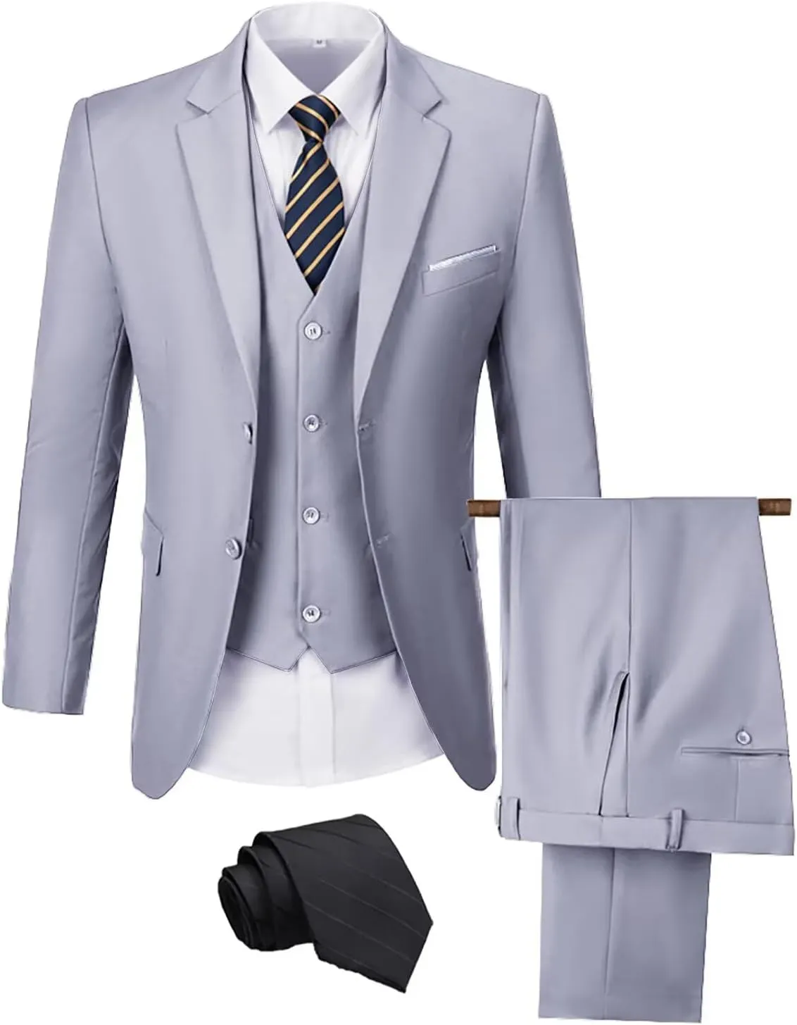 Men's Suit 3 Pieces Slim Fit Wedding Suit for Men Formal Prom Tuxedo Bussiness Suit Jacket Vest Pants with Tie