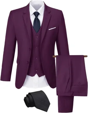 Men's Suit 3 Pieces Slim Fit Wedding Suit for Men Formal Prom Tuxedo Bussiness Suit Jacket Vest Pants with Tie