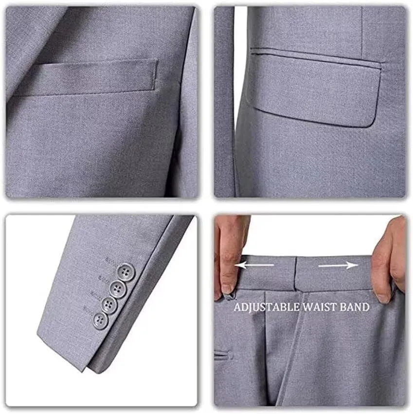 Men's Suit 3 Pieces Slim Fit Wedding Suit for Men Formal Prom Tuxedo Bussiness Suit Jacket Vest Pants with Tie