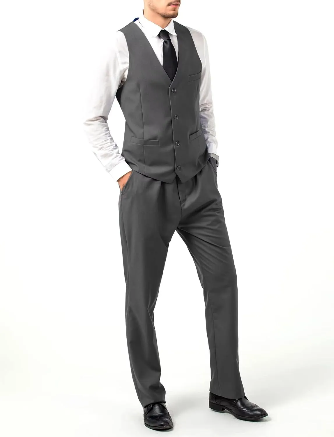 Men's Suit 3 Pieces Slim Fit Wedding Suit for Men Formal Prom Tuxedo Bussiness Suit Jacket Vest Pants with Tie