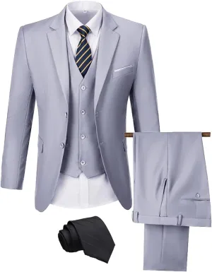 Men's Suit 3 Pieces Slim Fit Wedding Suit for Men Formal Prom Tuxedo Bussiness Suit Jacket Vest Pants with Tie
