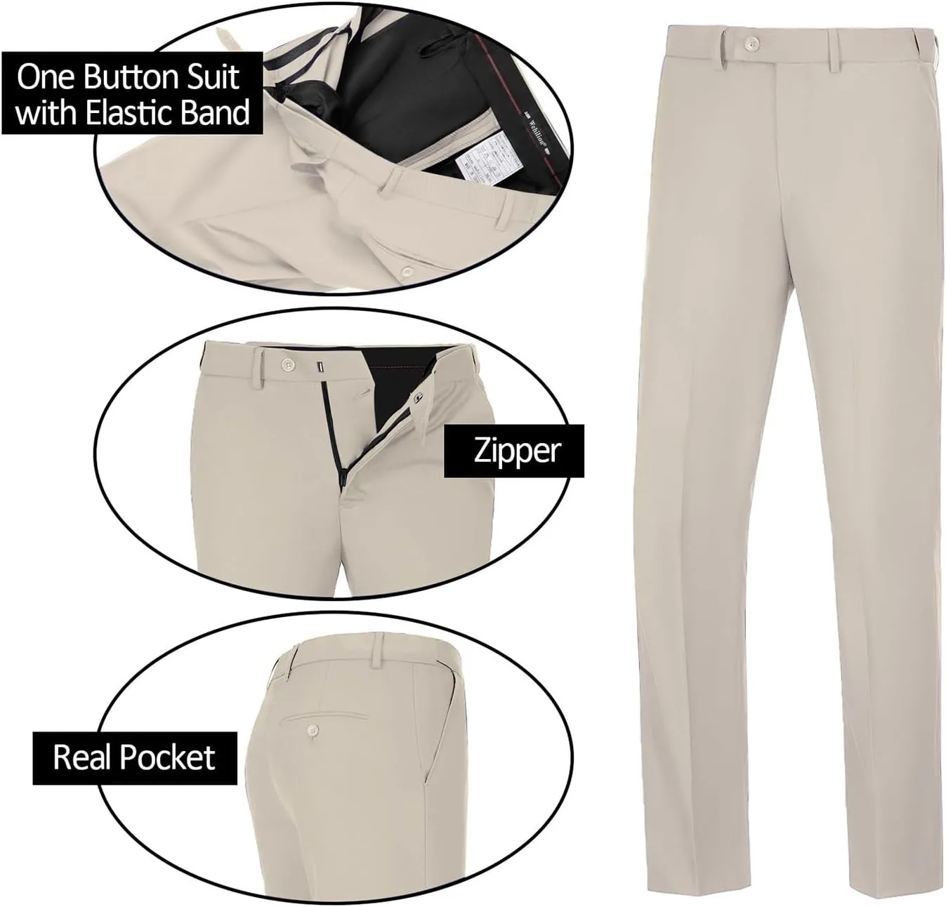 Mens Suits 3 Pieces 2 Button Slim Fit Suit Tuxedo Prom Formal Jacket Blazer Vest Pants with Tie