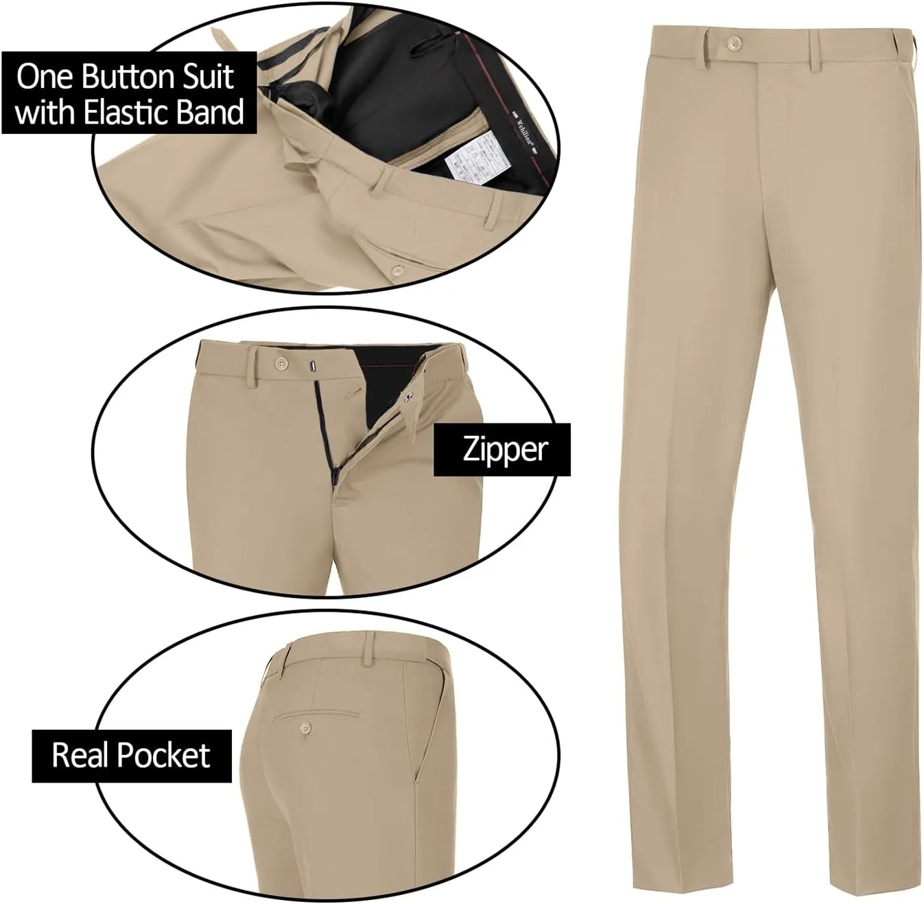 Mens Suits 3 Pieces 2 Button Slim Fit Suit Tuxedo Prom Formal Jacket Blazer Vest Pants with Tie