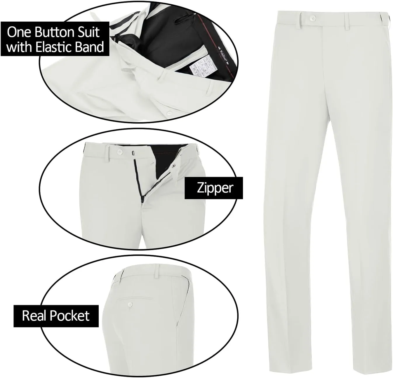 Mens Suits 3 Pieces 2 Button Slim Fit Suit Tuxedo Prom Formal Jacket Blazer Vest Pants with Tie