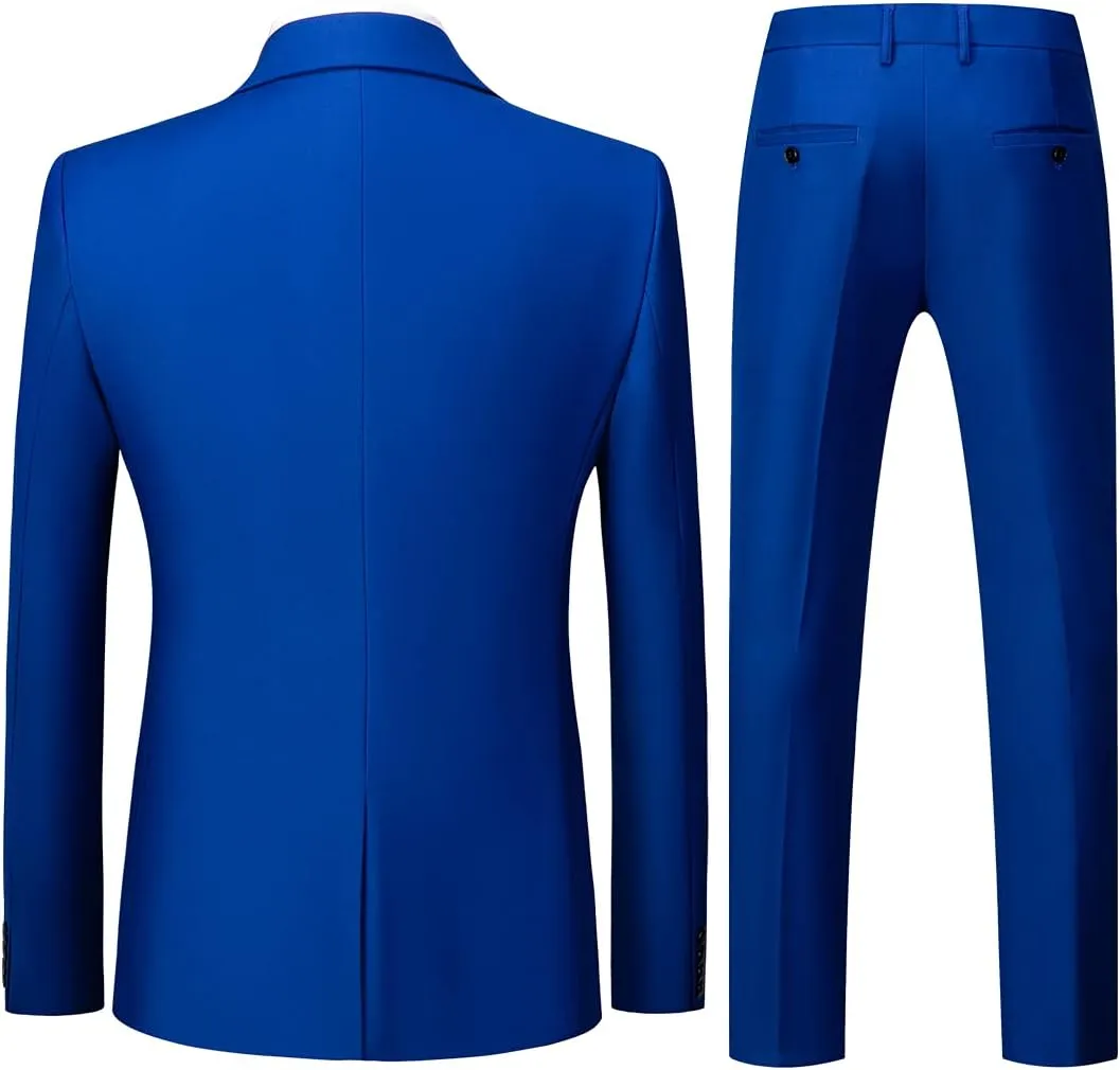 Mens Suits Regular Fit 3 Piece Tuxedo Blazer Jacket Vest Pants Formal Suit Set for Men Wedding Prom Casual