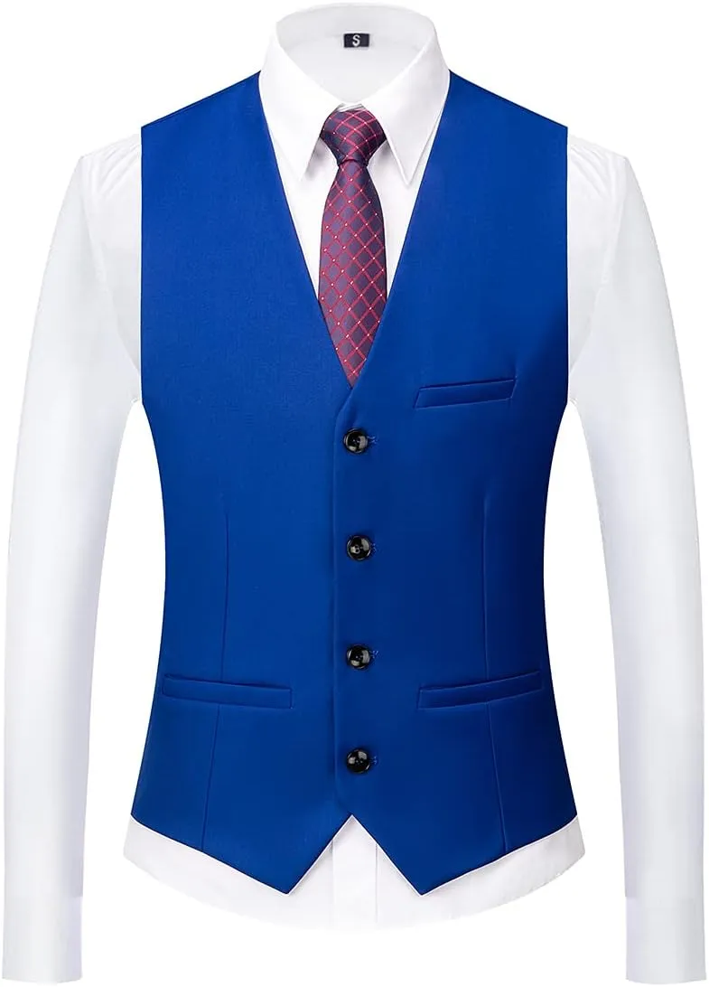 Mens Suits Regular Fit 3 Piece Tuxedo Blazer Jacket Vest Pants Formal Suit Set for Men Wedding Prom Casual