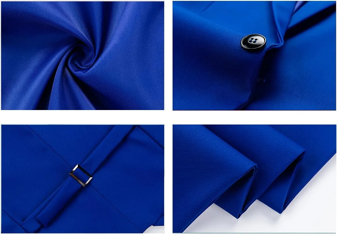 Mens Suits Regular Fit 3 Piece Tuxedo Blazer Jacket Vest Pants Formal Suit Set for Men Wedding Prom Casual