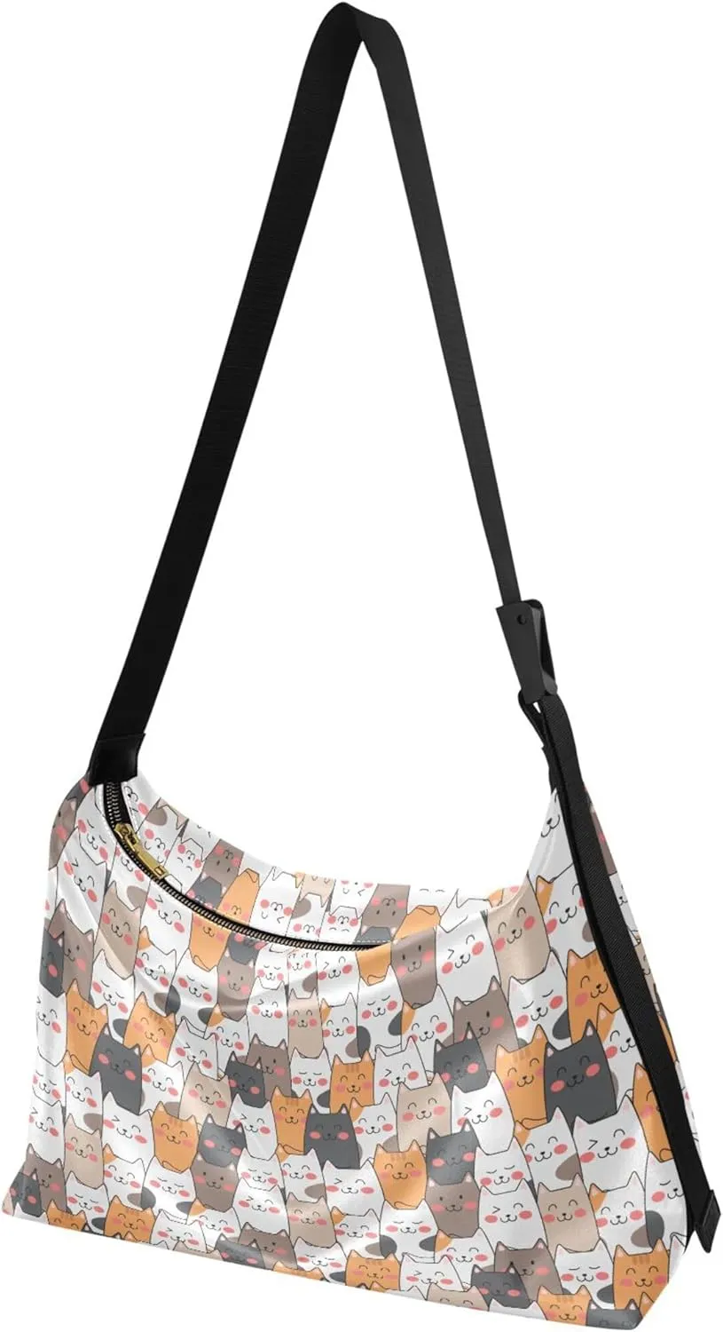 Merry Christmas Lights Santas PU Leather Women Bag Hobo Large Crossbody Bags Animal Print Crossbody Hobo Purse
