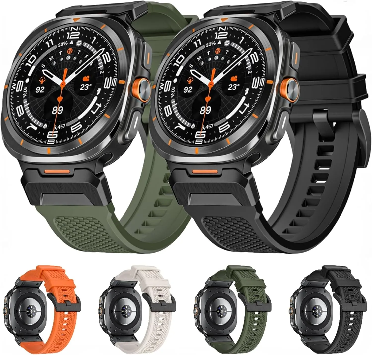 Metal Silicone Strap For Samsung Galaxy Watch Ultra 47mm Rubber Bracelet Wristband For Galaxy Watch 7 Ultra 47mm Watchbands